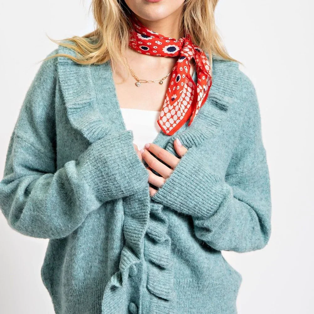 Easel Ruffle Front Cardigan - Picture 4 of 5